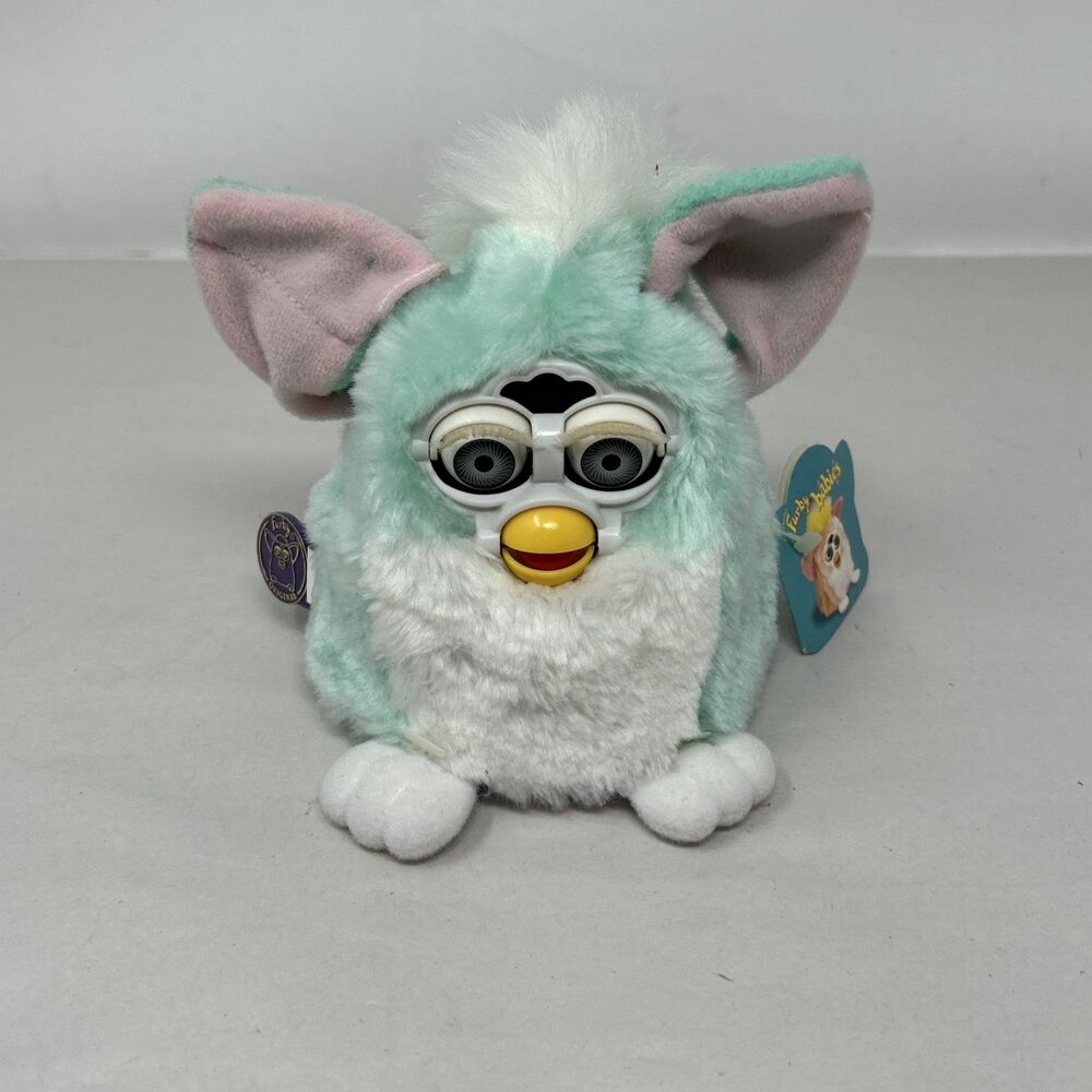 Vintage 1999 Tiger Electronic Furby Babies Model: 70-940 Mint Green w/Tags Works
